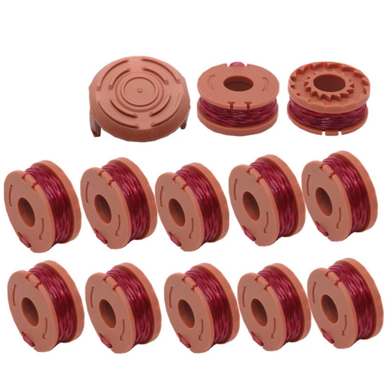 

13 Packs Replacement Spool String Grass Trimmer Line For WORX WA0010 12 Spool + 1 Cap