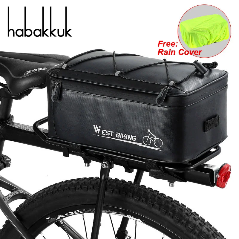 

Сумка на багажник велосипеда 4 л, водонепроницаемая Вместительная дорожная сумка для велоспорта, светоотражающая, с чехлом от дождя, велоси...