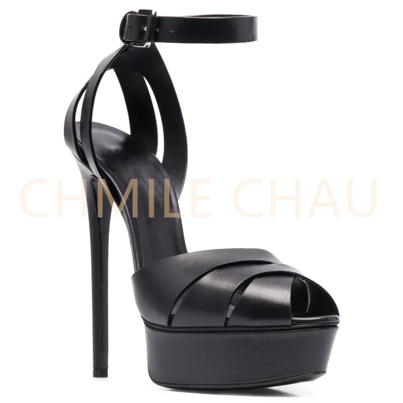 Купи Women Stiletto High Heels Ankle Strap Platform Sandal Sexy Fetish Evening Party Dress Shoe Plus Size Lady Luxury Sandal 8-CHC-30 за 2,710 рублей в магазине AliExpress