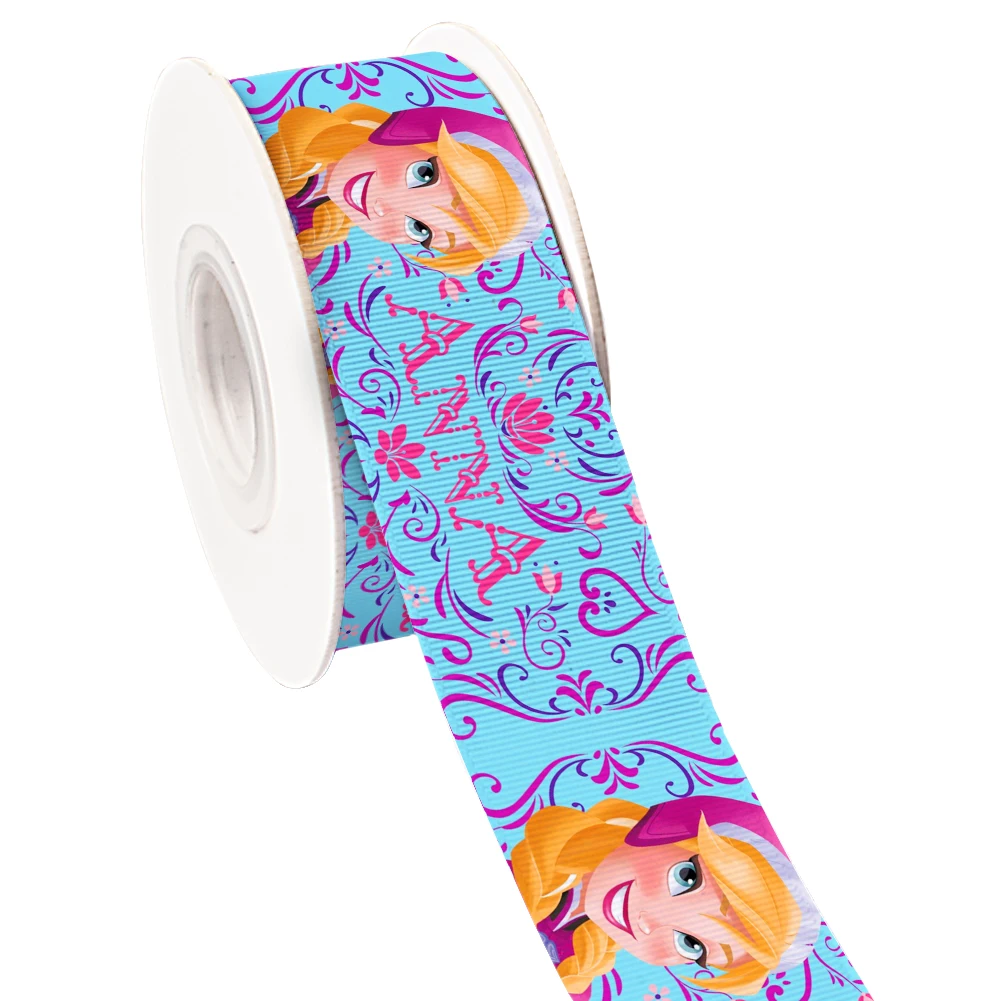 

10yards Satin Ribbon Hot Sale Disney Frozen Elsa Anna Grosgrain Ribbon For Hair Bows DIY Handmade Materials