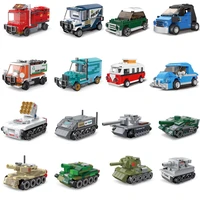 2022 new pull back car armor tanks anti aircraft missile vehicle model building blocks bricks classic kits city toys gifts