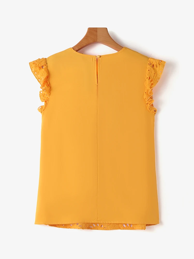 Женская майка с оборками ZANZEA летняя повседневная футболка круглым вырезом и