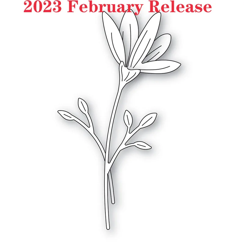 Цветочные бутоны и стебли февраль 2023 выпуск металлические Вырубные штампы ремесло тиснение создание бумаги поздравительная открытка сделай сам ручная работа