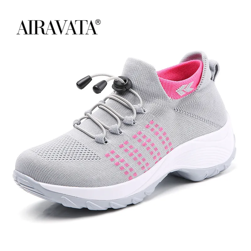 Fashion Girls Sneakers Ladies Outdoor Breathable Comfortable Walking Sock Shoes Plus Size 35-45