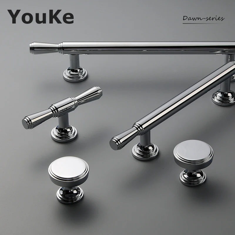 Яркий серебристый латунный шкаф Минималистичная ручка для шкафа роскошные ручки