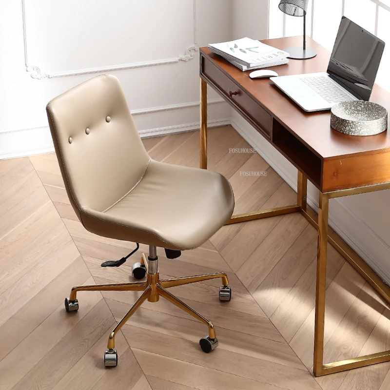 

Italian Leather Office Chairs Swivel Lifting Backrest Nordic Leisure Office Chairs Student Computer Sillon Oficina Furniture