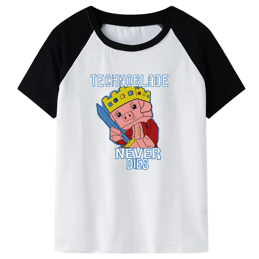 Dream SMP Tshirt Technoblade Never Dies T-Shirt Girls Shirt Children's Casual Short Sleeve Kids 100% Cotton Top Boys Graphic Tee