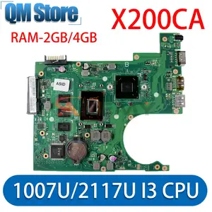 X200CA Laptop Motherboard 1007U 2117U I3-3th Gen CPU 2GB 4GB RAM for ASUS X200CA X200CAP Notebook Motherboard Mainboard