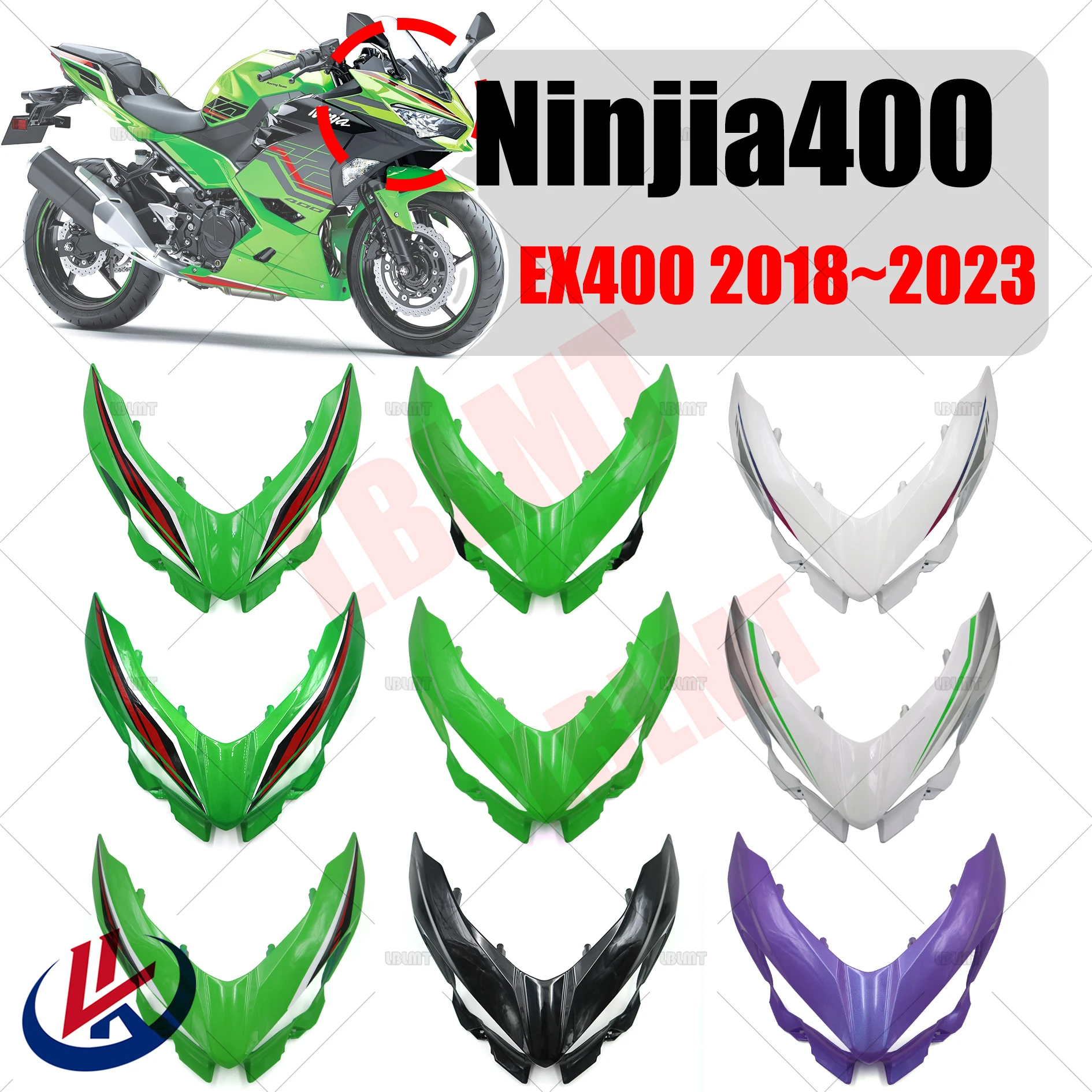 

Motorcycle Front Nose Headlight Cover Fairing Fit For Kawasaki Ninja400 Ninjia400 ZX 400 EX400 2018 2019 2020 2021 2022 2023
