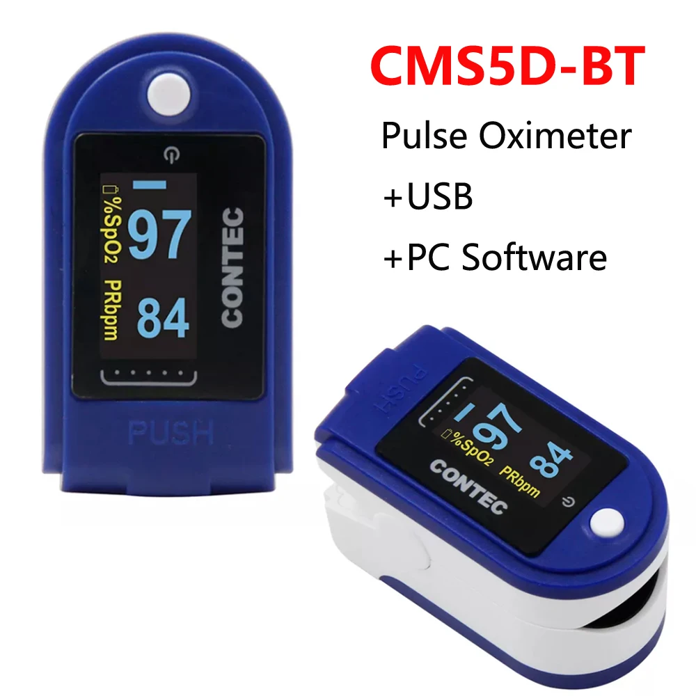 

CMS50D-BT Fingertip Pulse Oximeter OLED Blood Oxygen PR Heart Rate Data memory SPO2 Monitor USB Software