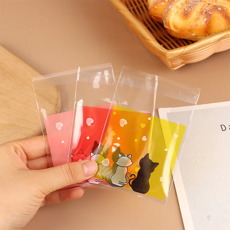 100 шт. мини-мешки для печенья с героями мультфильмов самоклеящиеся пакеты выпечки