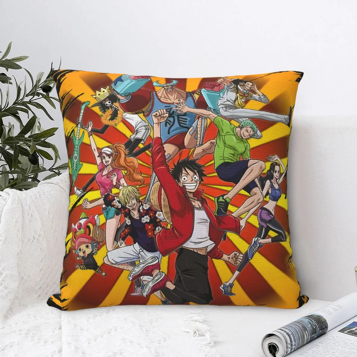 

All Characters Jump Polyester Cushion Cover One Piece Nami Manga For Sofa Office Decorative Breathable Hug Pillowcase