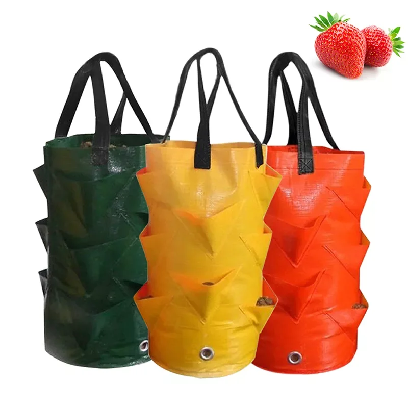

Planting Bag Strawberry Grow Bag 3L Multi-mouth Vertical Flower Herb Tomato Planter Bag