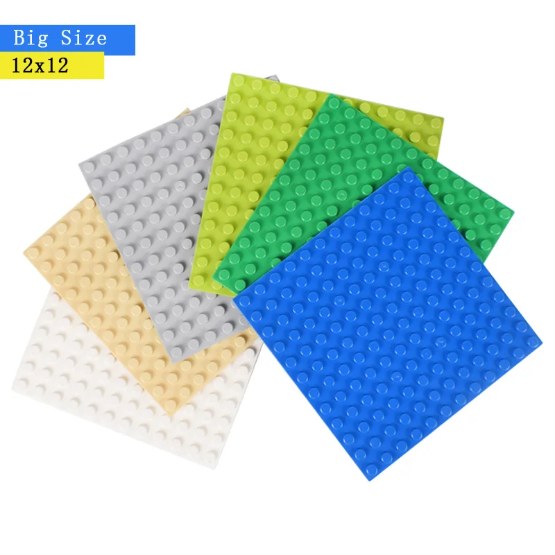 

12x12 Dots Building Blocks BasePlates for Big Size Bricks Plate Assembly Brick Base Plate Compatible with Lego Duplo Bricks