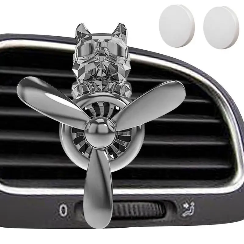 

Cute Pilot Air Freshener Cute Bulldog Pilot Car Diffuser Rotating Propeller Aromatherapy Ornament Car Air Freshener Air Outlet