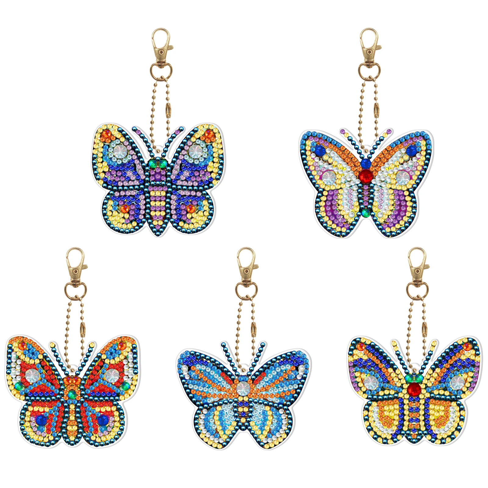 New Butterfly Set 5D Full Diamond Diamond Painting Keychain Diamond Embroidery Diamond Mosaic Jewelry DIY Birthday Gift