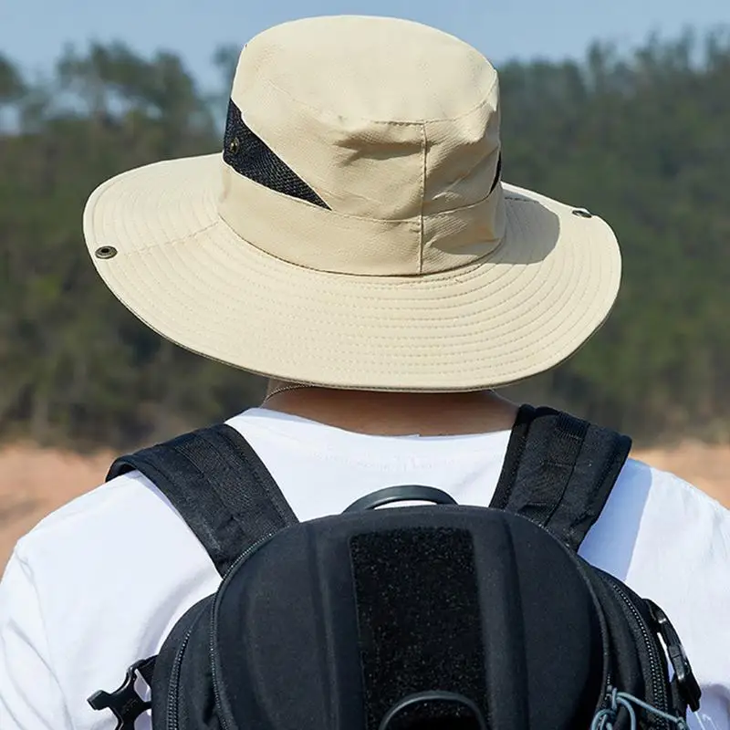 Панама для рыбалки Мужская Солнцезащитная шляпа с широкими полями летняя