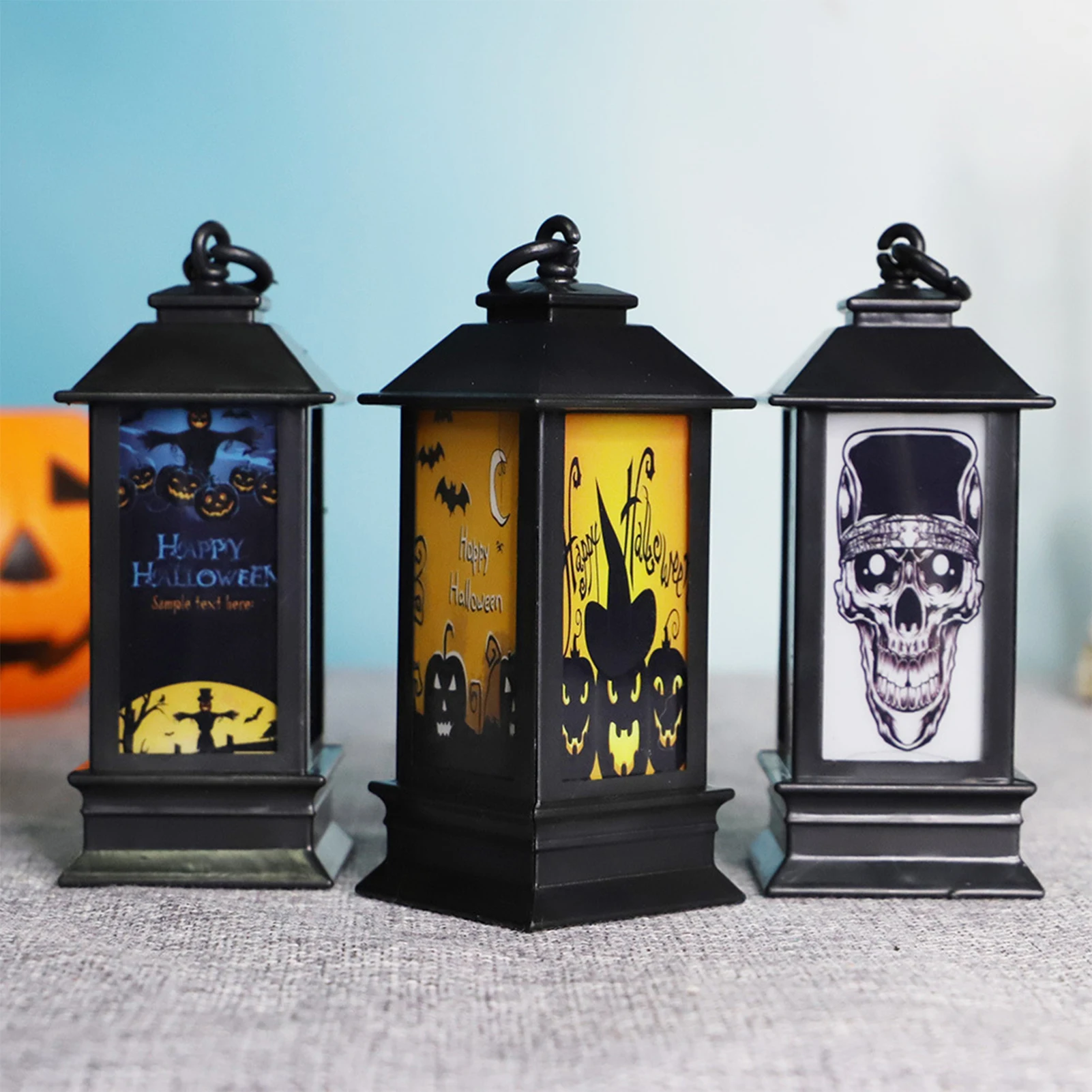 

Halloween Decoration Led Candles Vintage Candle Holder Lanterns Flameless LED Candles Lamp Lanterns Outdoor For Halloween Home