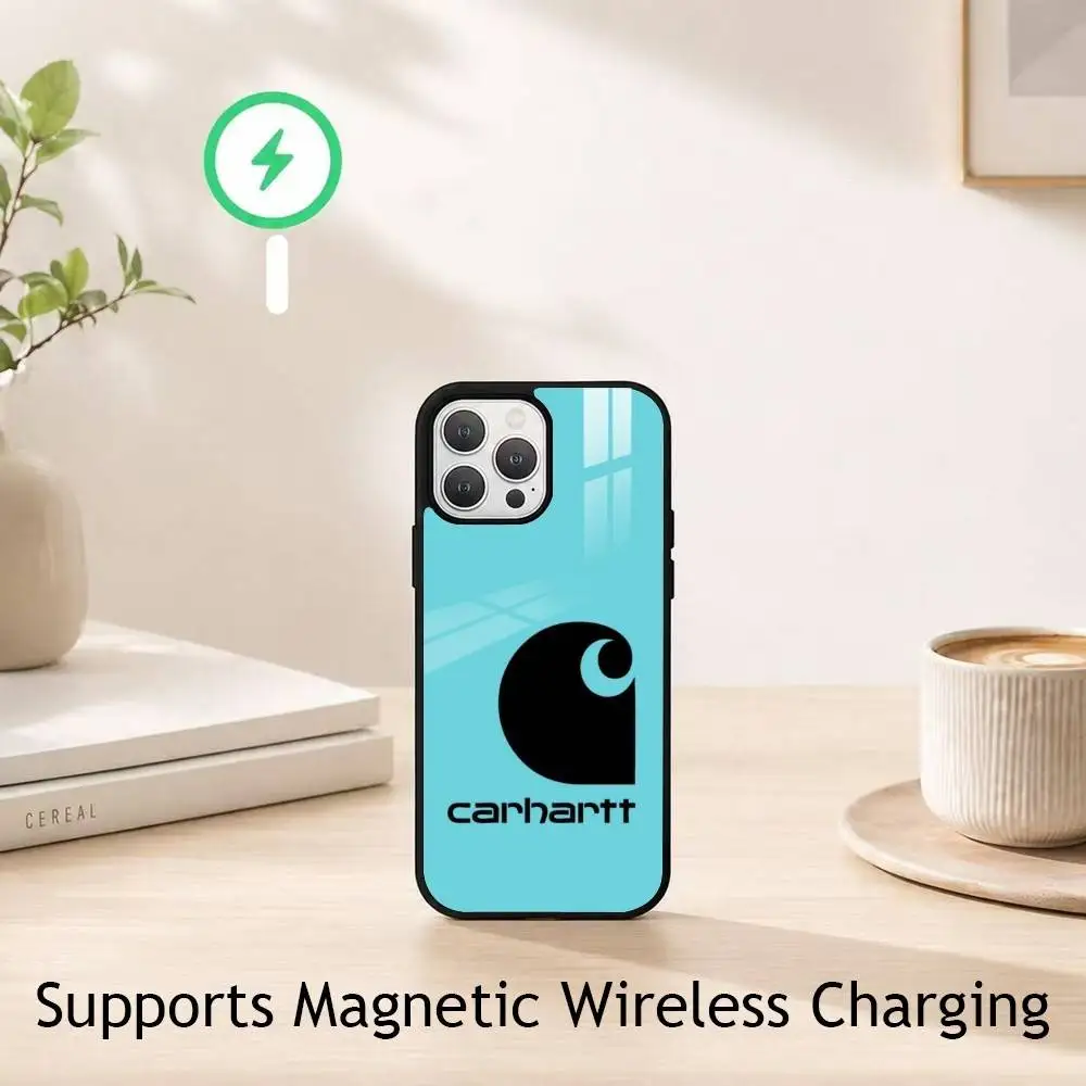Фото Модный чехол для телефона с логотипом C-Carhartt для iPhone 17, 16, 15, 14, 13, 12, 11 Plus, Pro с поддержкой магнитной беспроводной зарядки №2