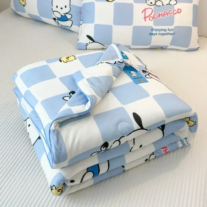 Летнее тонкое одеяло Sanrio класса А мягкое Kuromi Pachacco Cinnamoroll воздушное пододеяльник