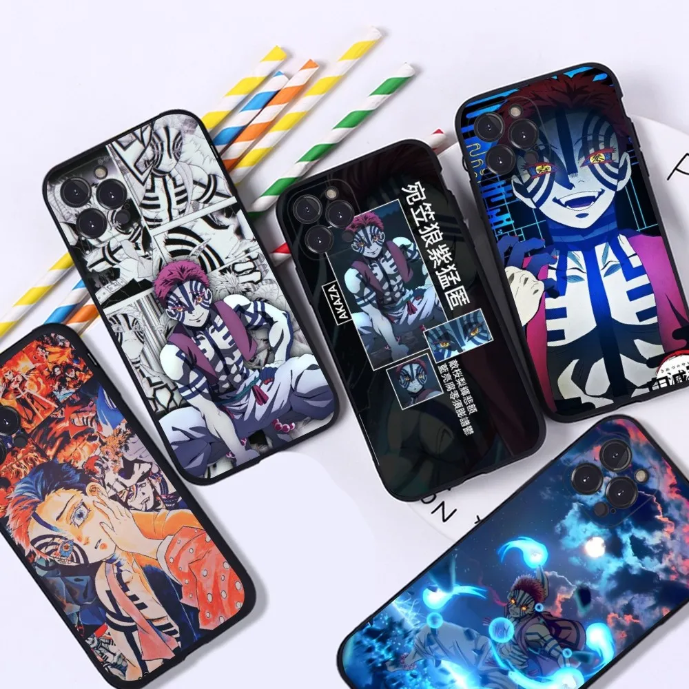 

Akaza Demon Slayer Anime Phone Case Silicone Soft For iphone 15 14 13 12 11 Pro Mini XS MAX 8 7 6 Plus X 2020 XR Shell