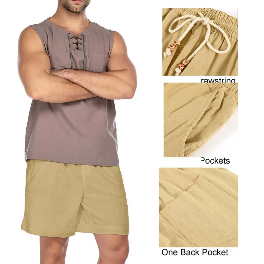 

Шорты мужские быстросохнущие однотонные с карманами, до колена