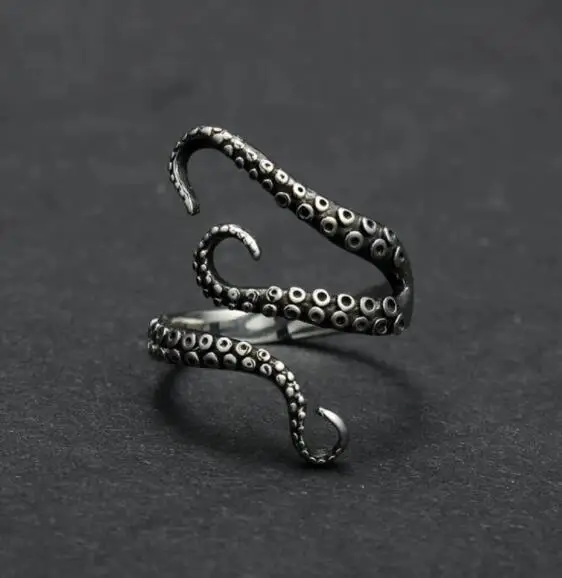 

Серебряное кольцо Осьминог в стиле панк океана, 12 шт.