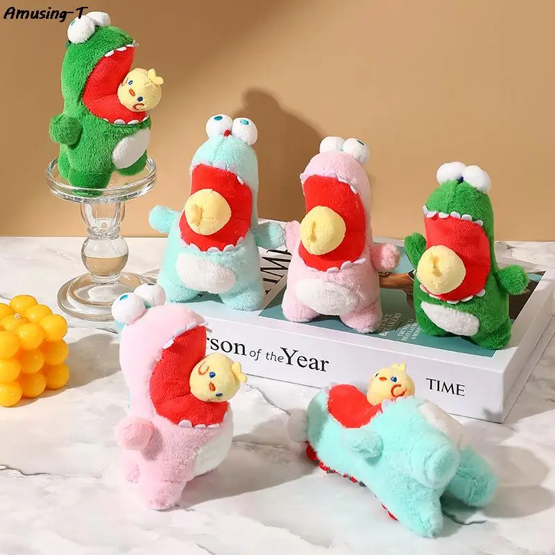 

1Pc Plush Dinosaur Eating Chicks Doll Keychain Bag Decoration Pendant Key Ring Women Girl Cartoon Car Bags Keychains