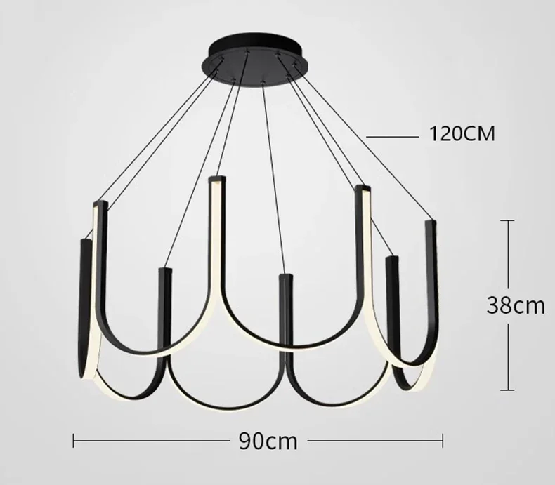 

Современный дизайнер U-образная люстра для столовой для гостиной, кухни, острова, подвесной светодиодный светильник, светильники для внутреннего освещения