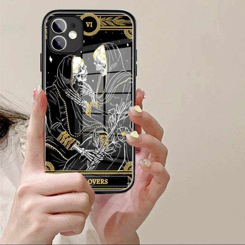 Чехол для телефона Le Tarot из закаленного стекла IPhone 14 13 11 12 Pro 8 7 Plus X MAX XR XS MINI