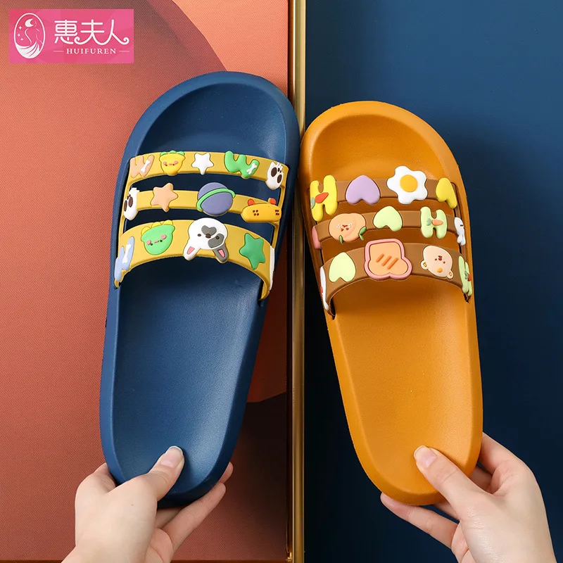 

Women Indoor Bathroom Slippers Lovers Summer Shoes Cute Cartoon Soft EVA Home Slipper Women's Sandals Female Male Beach Slides