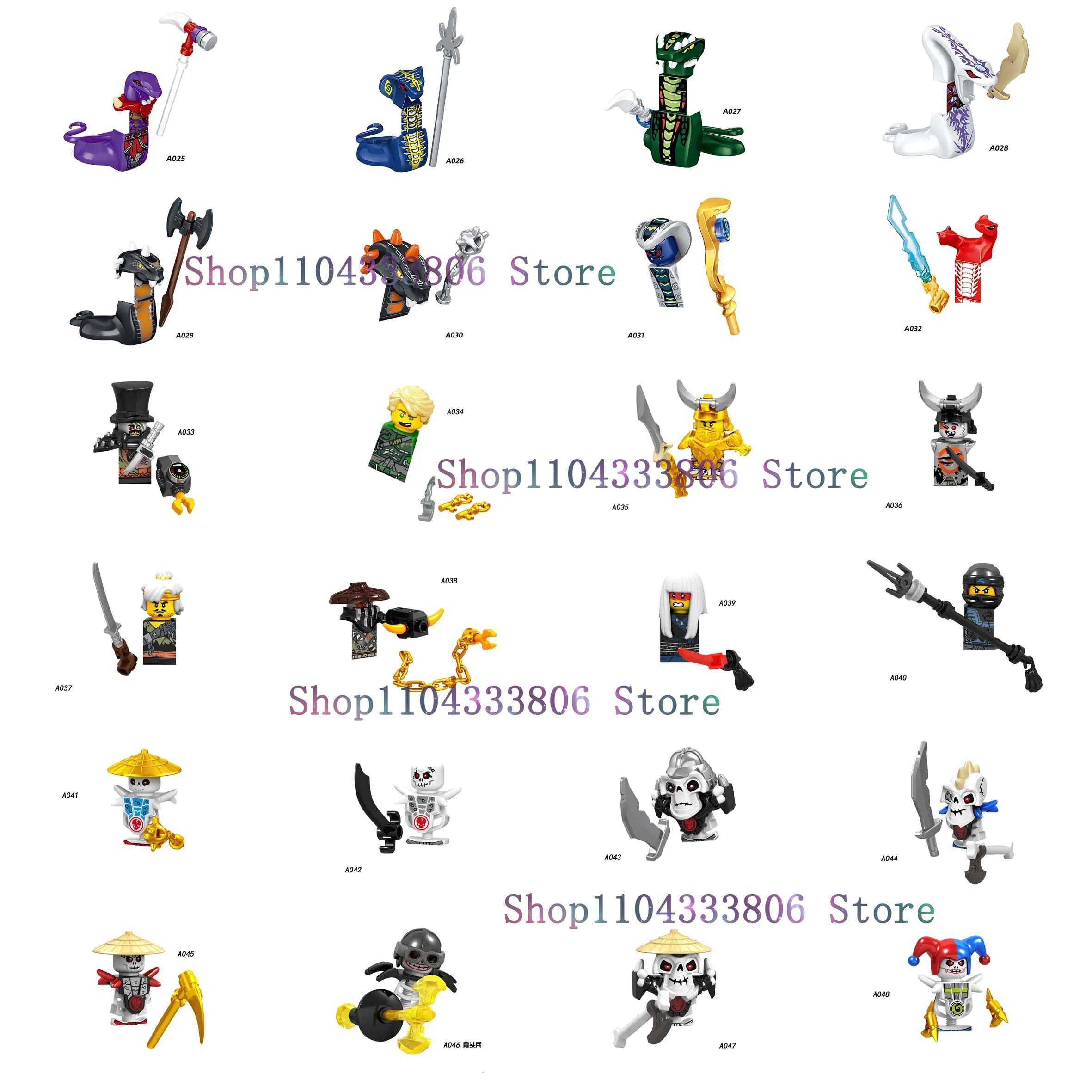 A025 A048 Аниме Мультфильм ТВ Кирпичи Куклы Ниндзя Игрушка Lloyd Garmadon Master Wu Nya Harumi Snake Skare Pythor Строительные блоки Подарки (art.: 3920cbb9e1eee) - 3920cbb9e1eee
