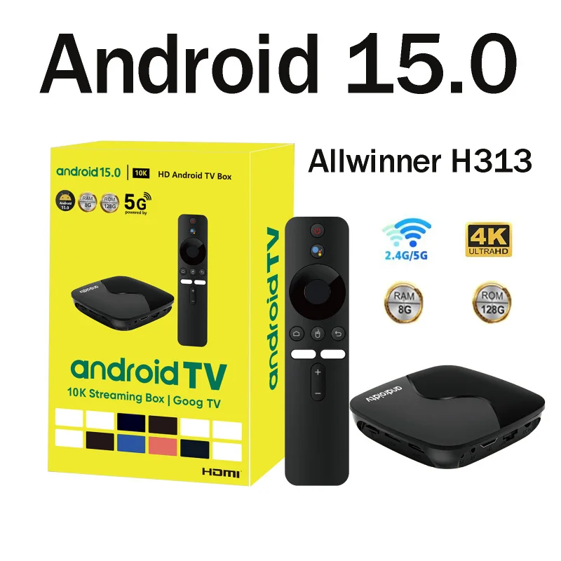 Фото ТВ-приставка Q96 A6 Smart HD 4K 10K 3D 8GB 128GB Медиаплеер Android 15.0 Allwinner H313 S Quad Core 5G 4G WiFi Smart TV Box IPTV №1