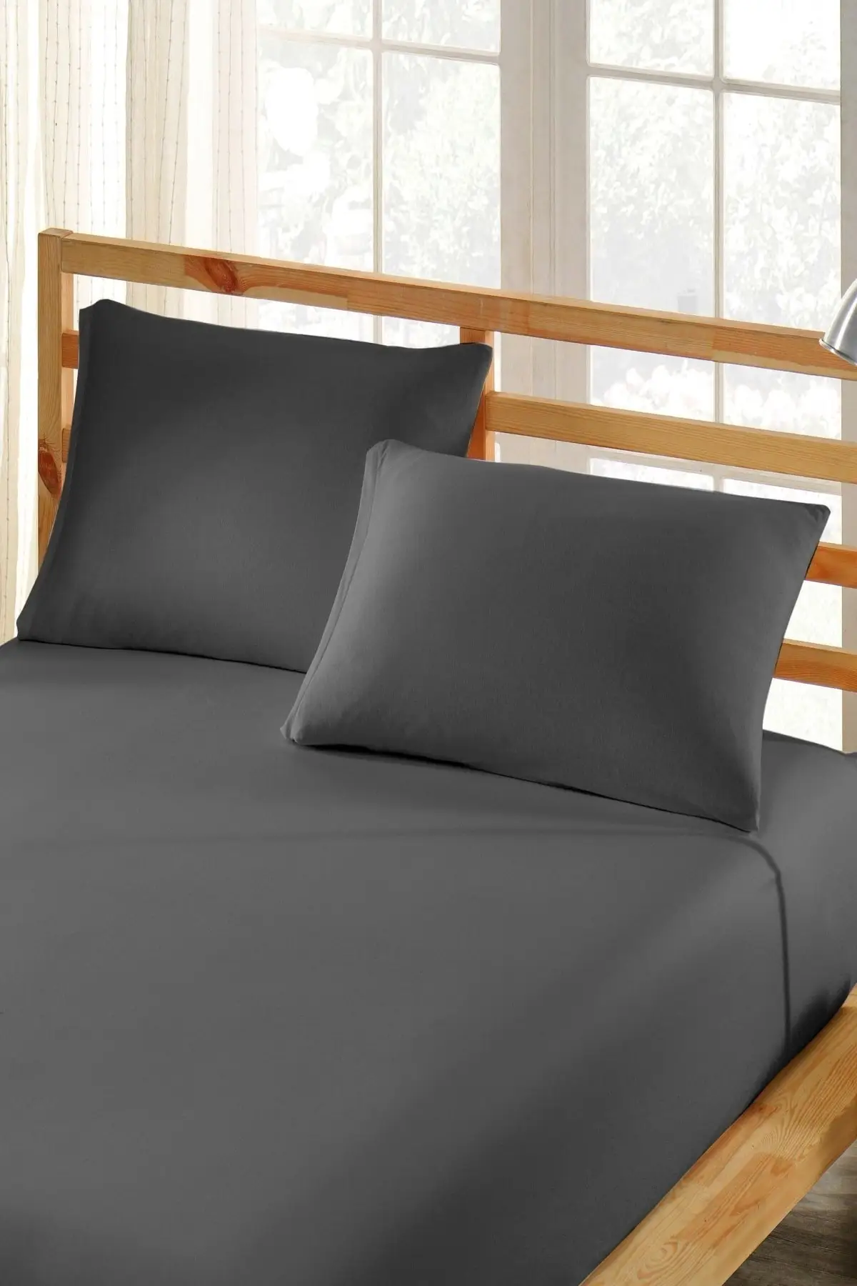 

2'li Pillow Case 100 Cotton Combed Zipperless 50x70 50x70 cm Gray