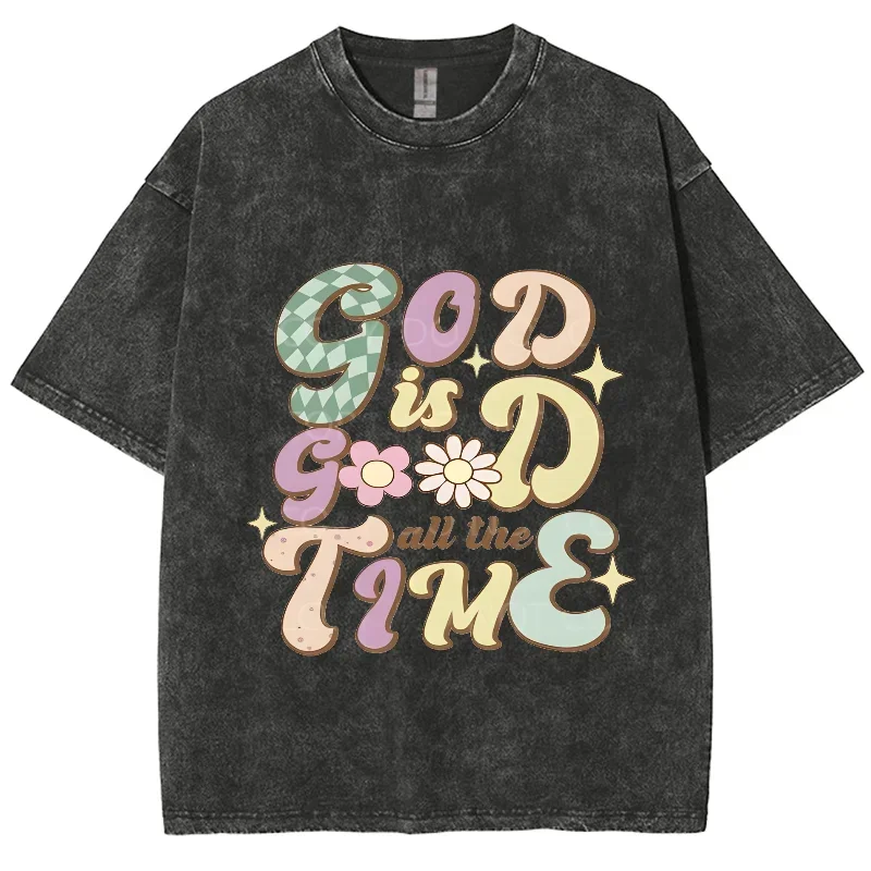 Футболка с короткими рукавами God Is Good All The Time Y2K креативные винтажные уличные топы