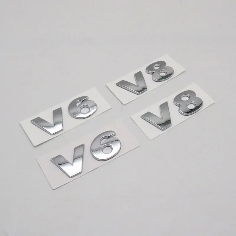 

Car Rear Trunk 3D Letter Chrome V6 V8 1.6 Emblem Badge Logo Sticker for VW Touareg Passat Golf Jetta