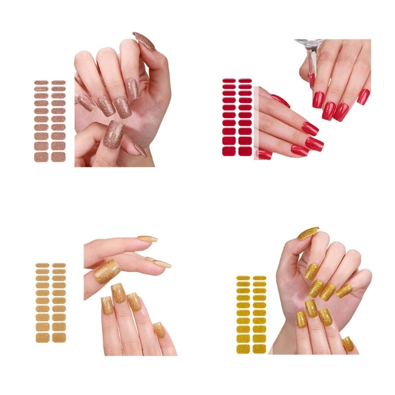 Q1QD Набор наклеек Гелевые обертывания Требуется УФ/светодиодная лампа Полоски