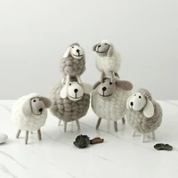 felt sheep miniature animal statue christmas decoration ornaments nordic living room decoration accessories childrens gifts