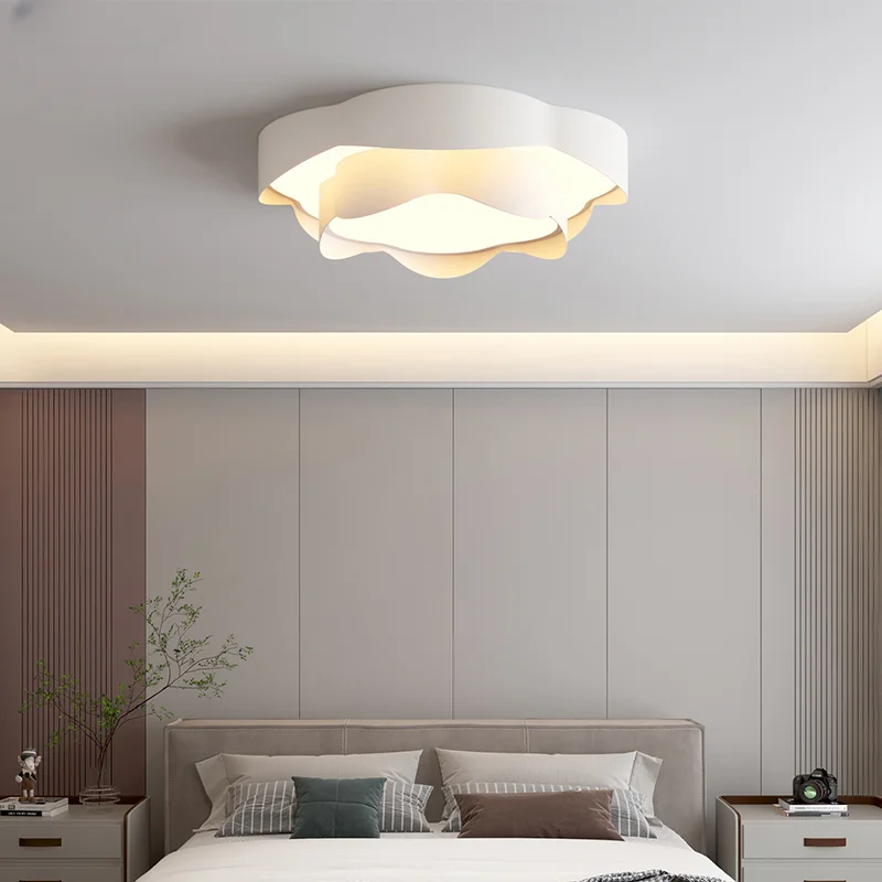 Modern White Double Layer LED Chandelier Lights For Living Dining Room Bedroom Study Home Indoor Lighting Dimmable Deco Lamps