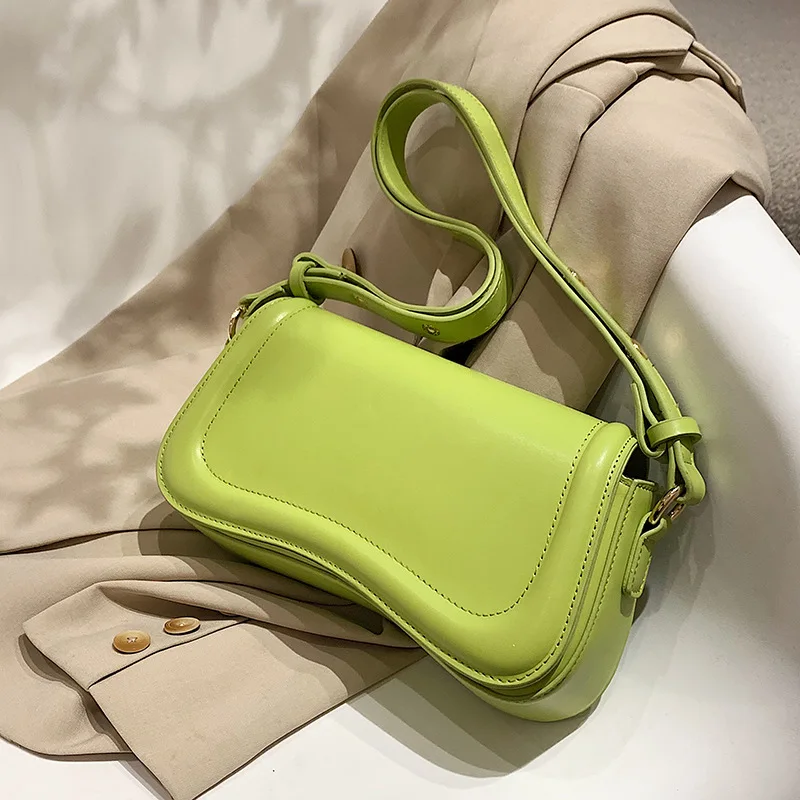 

Trendy Fashion Handbags For Women Pu Leather Flap Female Underarm Hobo Bag Fashion Luxury Ladies Shoulder Bags Green