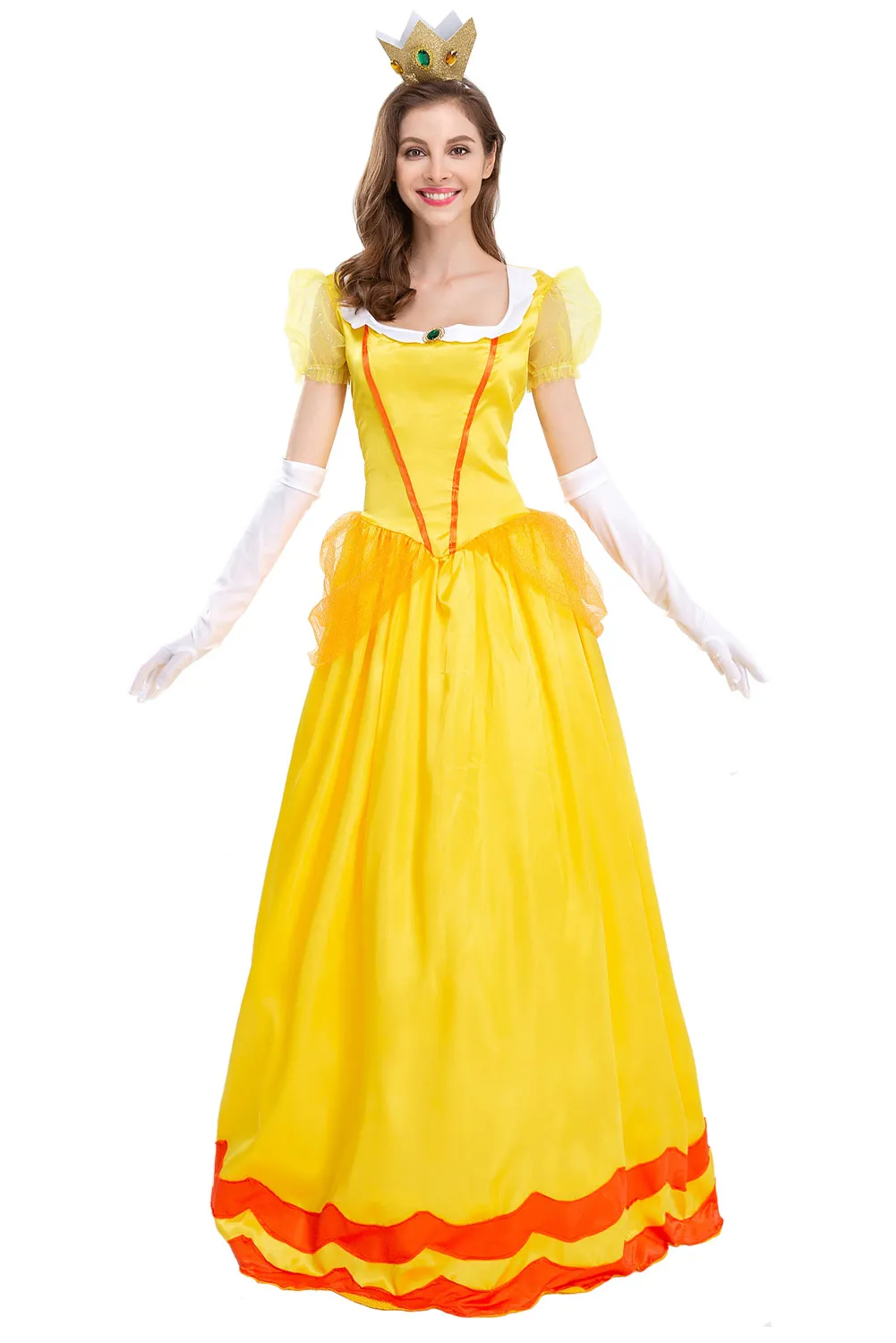 

Princess Daisy Cosplay Women Costume Anime Game Princess Roleplay Fantasia Woman Halloween Carnival Disguise Role Playing