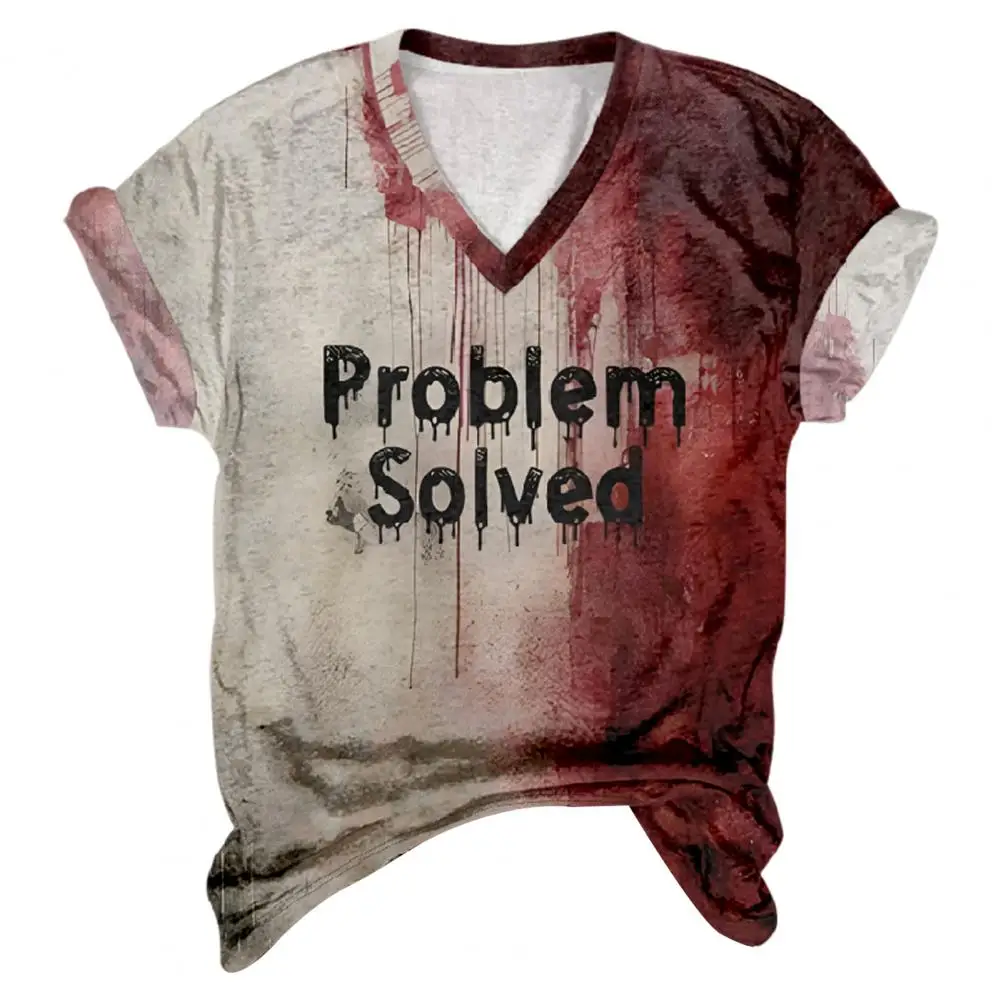 Женская футболка с длинным рукавом и V-образным вырезом