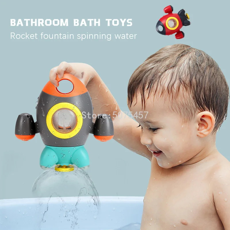 

Baby Bath Toys Play in Summer in Bathroom Water Playing Toy Rocket Fountain Water Spraying Rotary Spraying Beach Toy Kids Gift