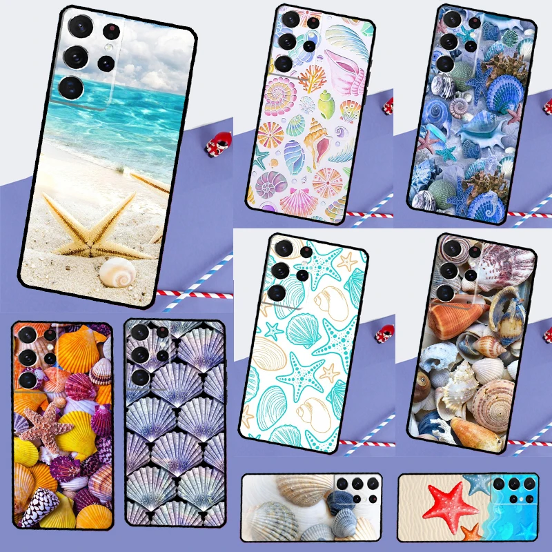 Фото Чехол для телефона Sea Shells для Samsung Galaxy S24 S25 Ultra S9 S10 S20 FE S21 S22 S23 Ultra Plus, задняя крышка №1