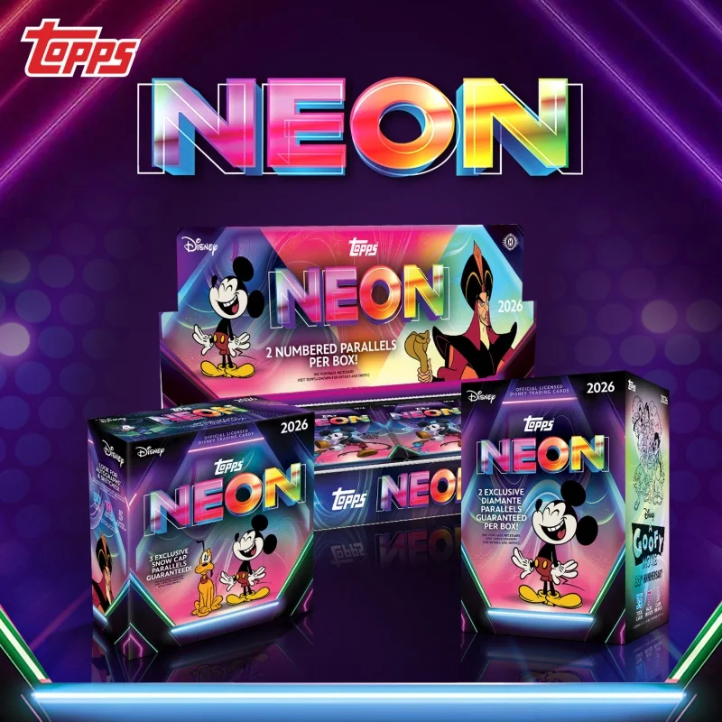 Фото Коллекционные карточки Hot Topps Disney Original 2026 Neon Trading Cards Mega Box Value Box: коллекция карточек Микки Мауса, подарок для коллекционеров №3