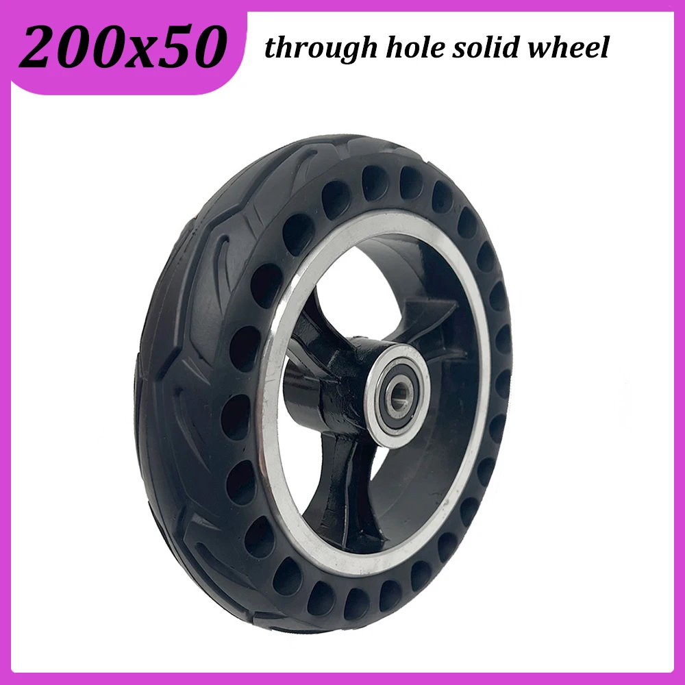 

200x50 Solid Wheel for Mini Folding Electric Scooter 8-inch Non-Pneumatic Front Wheel Explosion Proof Parts