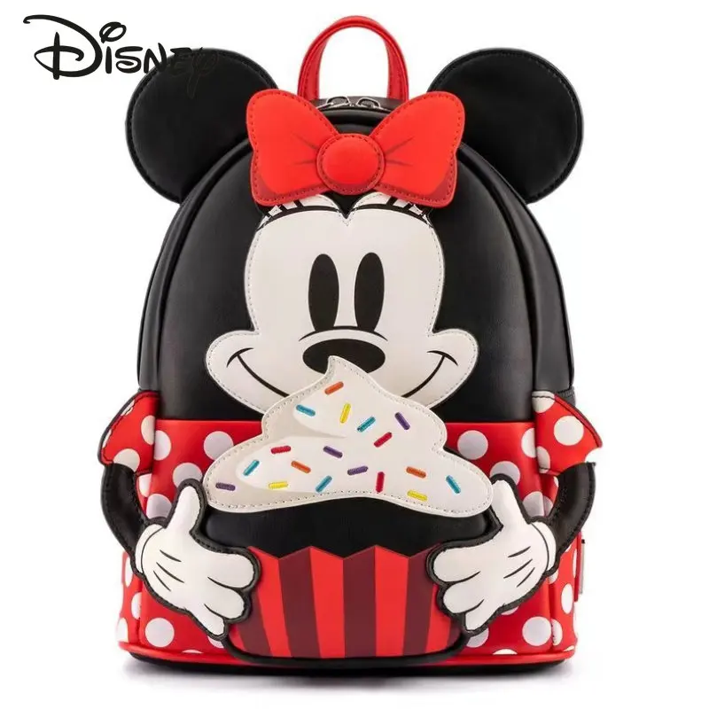 Enlarge Disney Minnie Original 2023 New Women's Backpack Luxury Brand Mini Backpack 3D High Quality Cartoon Fashion Girl's Schoolbag