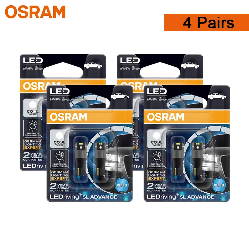 

Светодиодные Лампы OSRAM T10 6000K W5W 194 1.5W, Холодный Белый Свет, Для Чтения, Освещения Дверей