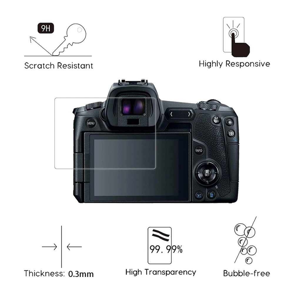 Защита экрана из закаленного стекла для цифровой камеры Canon EOS R Ra RP M200 70D 77D 90D 600D 80D