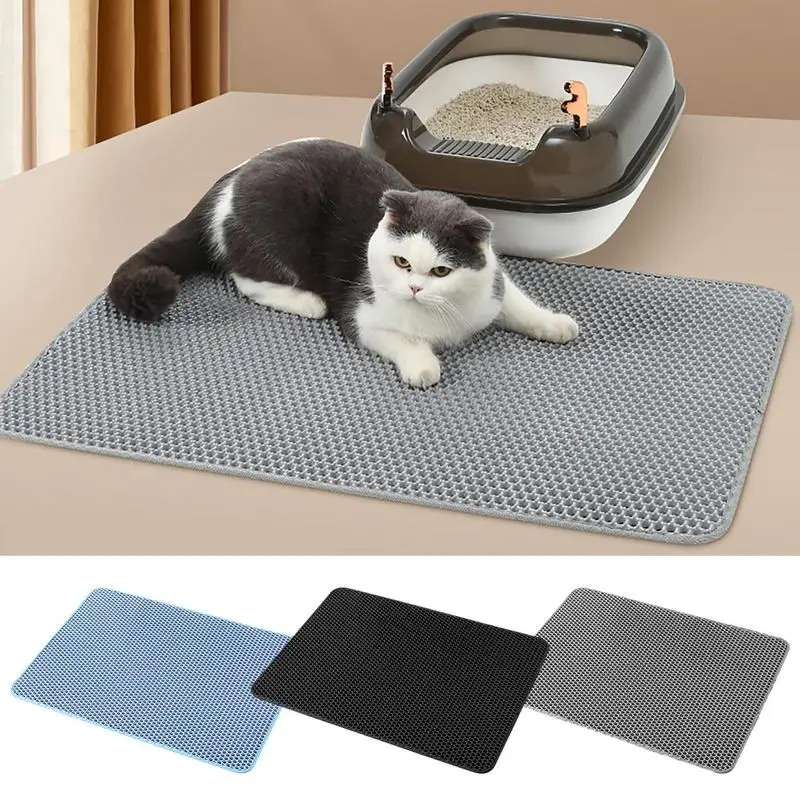 

Cat Litter Mat Reusable Pet Litter Mat Waterproof Double Layer Pet Litter Mat With Honeycomb Washable Kitten Pet Litter Mat